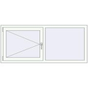 REHAU Euro 60 1600x700 мм Білий (RAL 9016) з двох сторін