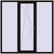 REHAU Euro 70 1800x1800 мм BLACK_BROWN з двох сторін
