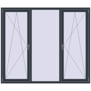 REHAU Euro 70 2000x1700 мм ANTHRACITE_GREY_STRUKTURAL з двох сторін