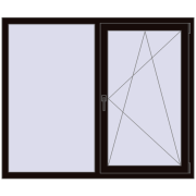 REHAU Euro 70 1480x1240 мм BLACK_BROWN з двох сторін