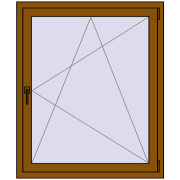 Вікна 1000x1200 мм REHAU SYNEGO MD GOLDEN OAK з двох сторін