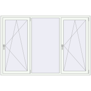 Вікна 2100x1400 мм REHAU Brillant-Design Білий (RAL 9016) з двох сторін