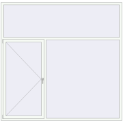 Вікна 2500x2450 мм Altest Pony 375 RAL 9016 Traffic white з двох сторін