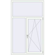 Вікна 1180x1950 мм REHAU Euro 70 Білий (RAL 9016) з двох сторін