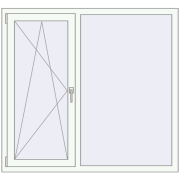 REHAU Euro 60 1400x1300 мм Білий (RAL 9016) з двох сторін