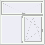 REHAU Euro 60 1500x1500 мм Білий (RAL 9016) з двох сторін