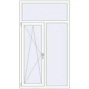 REHAU Euro 70 1080x1880 мм Білий (RAL 9016) з двох сторін