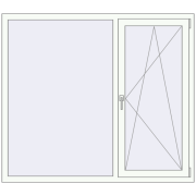 REHAU SYNEGO MD 1560x1400 мм Білий (RAL 9016) з двох сторін