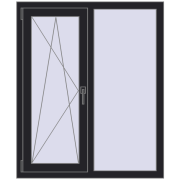 REHAU Euro 60 1000x1200 мм BLACK_ULTI-MATT з двох сторін