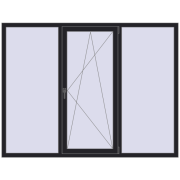 REHAU Euro 70 2050x1560 мм BLACK_ULTI-MATT з двох сторін