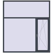 REHAU Euro 60 2000x2200 мм ANTHRACITE_GREY_STRUKTURAL з двох сторін
