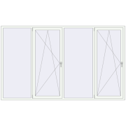 Вікна 3000x1800 мм REHAU Euro 70 Білий (RAL 9016) з двох сторін