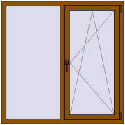 REHAU SYNEGO MD 1300x1300 мм GOLDEN OAK з двох сторін