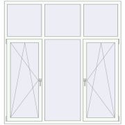 Вікна 1900x2000 мм REHAU Euro 60 Білий (RAL 9016) з двох сторін