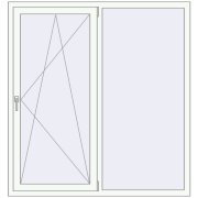 Вікна 1500x1600 мм REHAU SYNEGO MD Білий (RAL 9016) з двох сторін