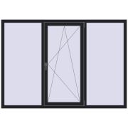 REHAU Euro 70 2040x1440 мм BLACK_ULTI-MATT з двох сторін
