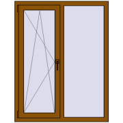 REHAU Euro 60 1050x1350 мм GOLDEN OAK з двох сторін
