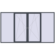 Вікна 3700x2100 мм REHAU Euro 70 ANTHRACITE_GREY_STRUKTURAL з двох сторін Вікна 3700x2100 мм REHAU Euro 70 ANTHRACITE_GREY_STRUKTURAL з двох сторін