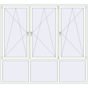 REHAU Euro 70 2400x2200 мм Білий (RAL 9016) з двох сторін REHAU Euro 70 2400x2200 мм Білий (RAL 9016) з двох сторін