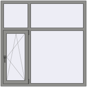 Altest Pony 375 1500x1500 мм RAL 9007 Grey aluminium з двох сторін