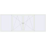 REHAU Euro 60 4000x1530 мм Білий (RAL 9016) з двох сторін
