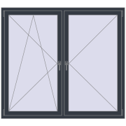 REHAU SYNEGO MD 1670x1500 мм ANTHRACITE_GREY_STRUKTURAL з двох сторін