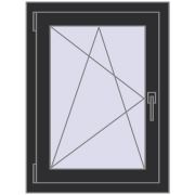 REHAU Euro 60 600x800 мм ANTHRACITE_GREY_GLATT з двох сторін