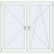 REHAU Euro 60 1460x1430 мм Білий (RAL 9016) з двох сторін