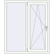 Вікна 1100x1300 мм REHAU Euro 60 Білий (RAL 9016) з двох сторін