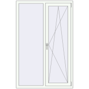 REHAU Euro 70 1100x1690 мм Білий (RAL 9016) з двох сторін REHAU Euro 70 1100x1690 мм Білий (RAL 9016) з двох сторін