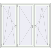 Вікна 1800x1600 мм REHAU Euro 60 Білий (RAL 9016) з двох сторін