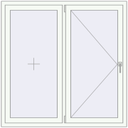 Вікна 1400x1400 мм REHAU Euro 70 Білий (RAL 9016) з двох сторін