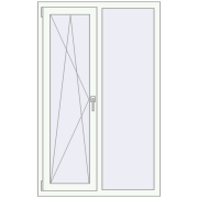 REHAU SYNEGO MD 980x1550 мм Білий (RAL 9016) з двох сторін