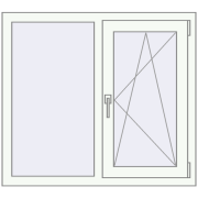 REHAU Euro 60 1020x900 мм Білий (RAL 9016) з двох сторін REHAU Euro 60 1020x900 мм Білий (RAL 9016) з двох сторін