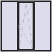 Вікна 2000x2000 мм REHAU Euro 60 BLACK_ULTI-MATT з двох сторін