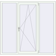 REHAU Euro 70 1650x1600 мм Білий (RAL 9016) з двох сторін REHAU Euro 70 1650x1600 мм Білий (RAL 9016) з двох сторін