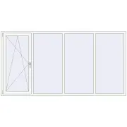 REHAU Euro 70 2700x1400 мм Білий (RAL 9016) з двох сторін REHAU Euro 70 2700x1400 мм Білий (RAL 9016) з двох сторін
