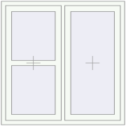 REHAU Euro 70 1200x1200 мм Білий (RAL 9016) з двох сторін