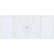 REHAU Euro 60 3200x1400 мм Білий (RAL 9016) з двох сторін