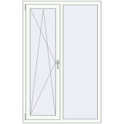 Вікна 1060x1640 мм REHAU Brillant-Design Білий (RAL 9016) з двох сторін