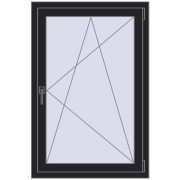 Вікна 800x1200 мм REHAU Brillant-Design BLACK_ULTI-MATT з двох сторін