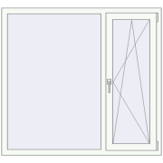 REHAU Euro 60 1390x1280 мм Білий (RAL 9016) з двох сторін