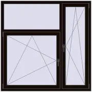 REHAU Euro 60 1500x1500 мм BLACK_BROWN з двох сторін