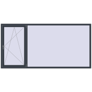 REHAU Euro 70 2710x1340 мм ANTHRACITE_GREY_STRUKTURAL з двох сторін