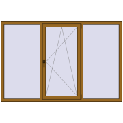 Вікна 2100x1400 мм REHAU Euro 70 LIGHT_OAK з двох сторін