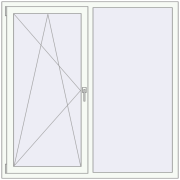 REHAU Euro 60 1500x1500 мм Білий (RAL 9016) з двох сторін