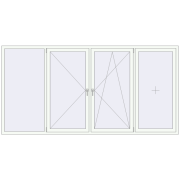 REHAU Euro 70 3100x1550 мм Білий (RAL 9016) з двох сторін
