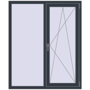 REHAU Euro 60 1200x1450 мм ANTHRACITE_GREY_STRUKTURAL з двох сторін