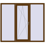 REHAU Euro 60 1700x1500 мм WALNUT з двох сторін