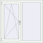 REHAU Euro 70 1200x1200 мм Білий (RAL 9016) з двох сторін